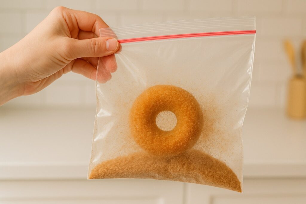 7 Irresistible 3-Ingredient Keto Donut Flavors 7 Applying Cinnamon Sugar to Keto Donut