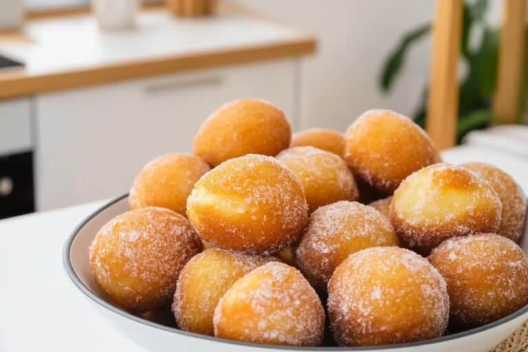3-Ingredient Keto Donut Holes: Air Fryer Bite-Sized Magic 12 keto air fryer donut holes 3 ingredients on white table