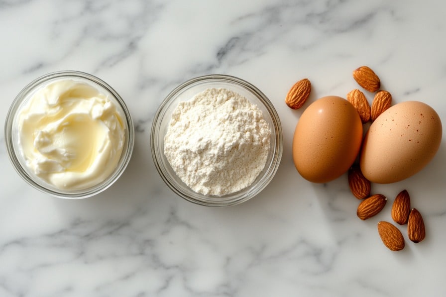 3-Ingredient Keto Donut Holes: Air Fryer Bite-Sized Magic 7 3 ingredients for keto air fryer donut holes on marble