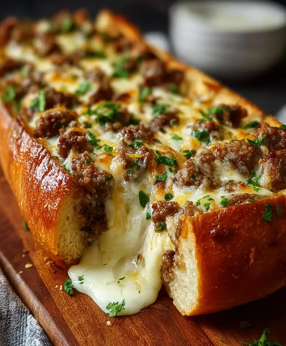 Cheesesteak Garlic Bread Loaf Comfort Food Bliss